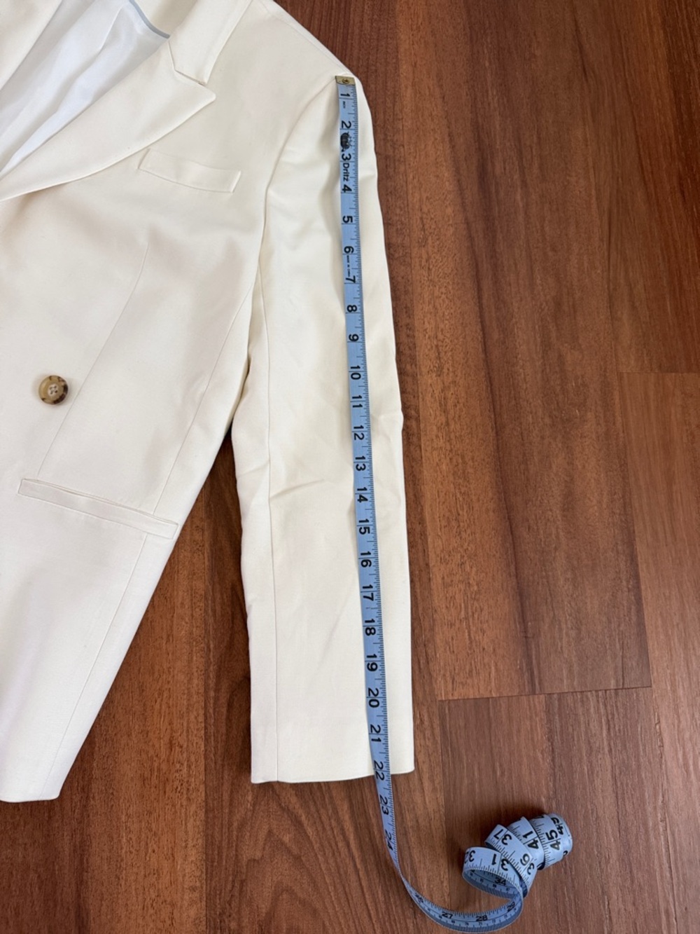 J. Crew Double-Breasted Cream Blazer (Matching pants also listed) - Picture 8 of 8